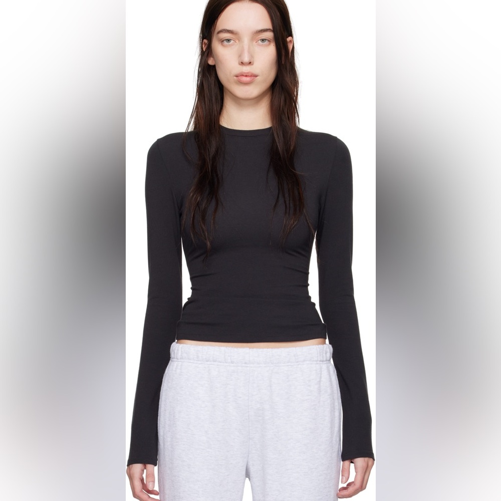 Black Thermal Long Sleeve Tee
